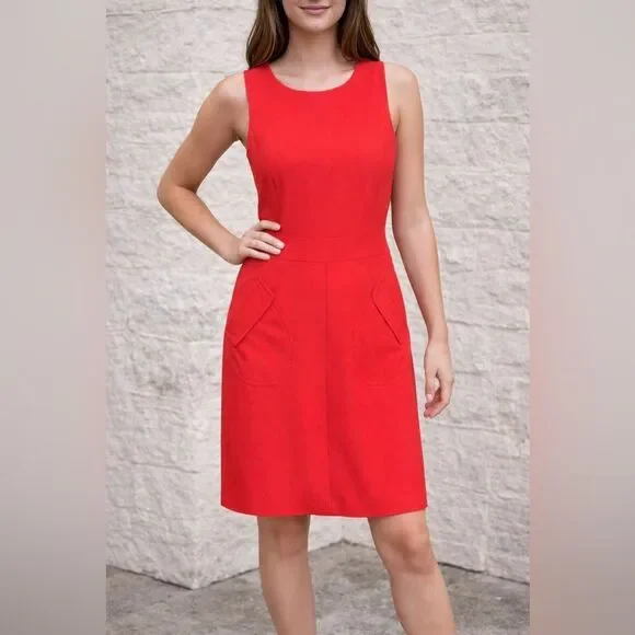 CeCe Neon Orange Mod Style Sleeveless Mini Dress - Picture 1 of 9